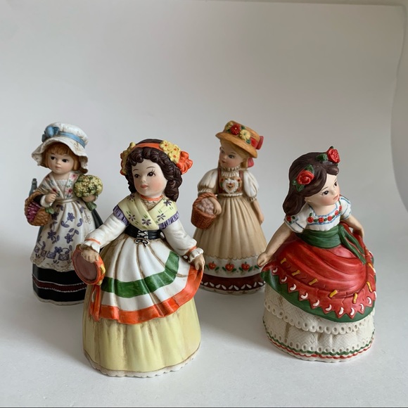 Vtg 1992 Enesco Belles Porcelain Figurine Set of 4 - Picture 5 of 16
